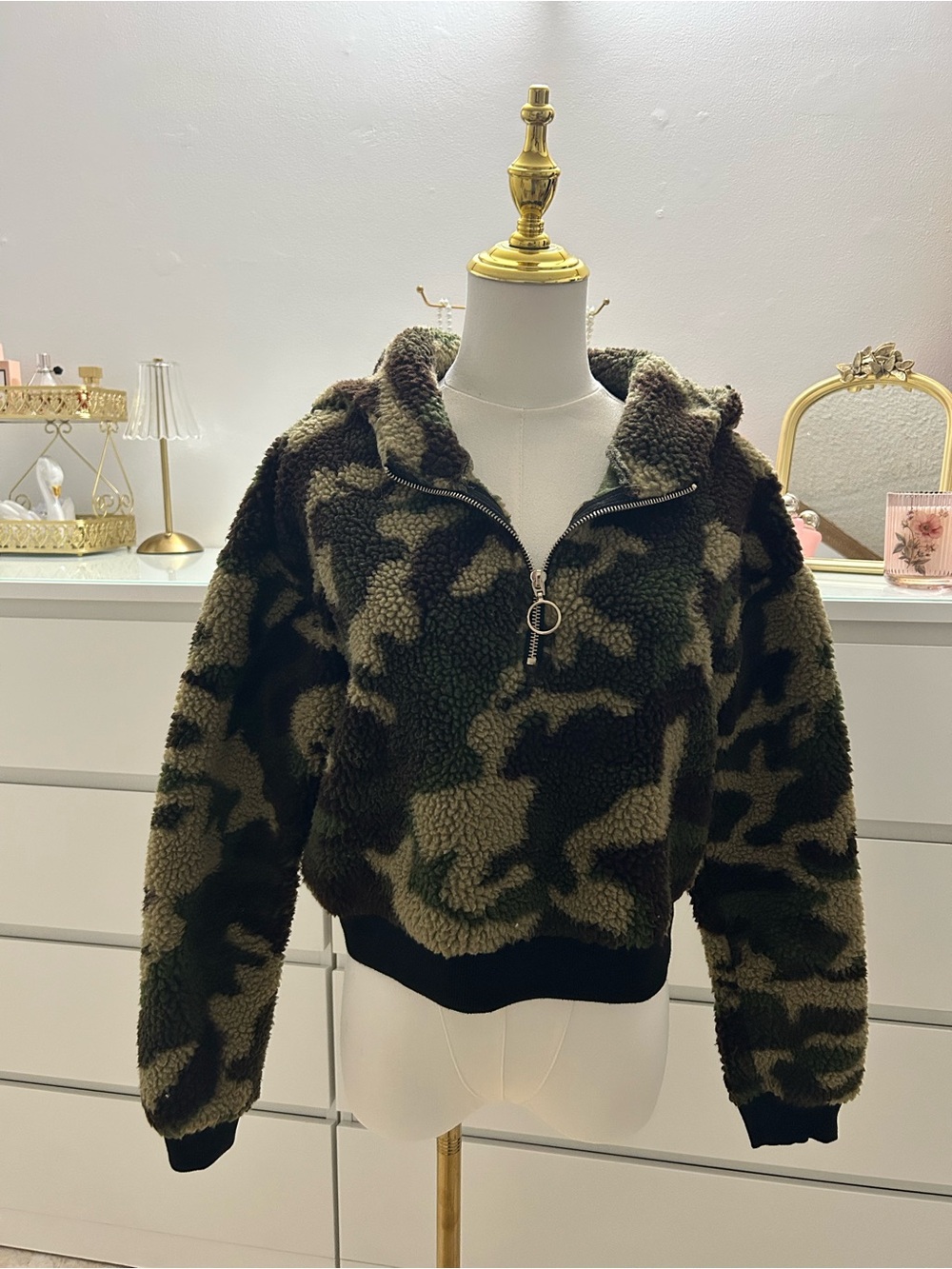 Camo Sherpa Half-Zip Pullover